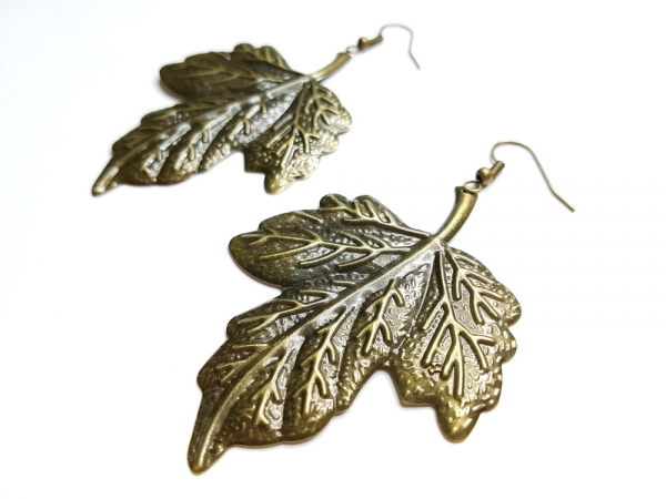 Blatt Ohrringe bronzefarben